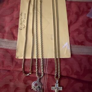 Gold and Silver Cross Necklaces